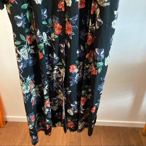 TORRID Sz 4X Maxi Dress Button Down Floral 3/4 Sleeves Hoops for Belt - Picture 6 of 14